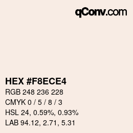 カラーコード: HEX #F8ECE4 | qconv.com