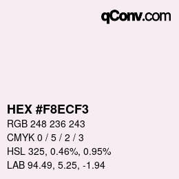 Color code: HEX #F8ECF3 | qconv.com