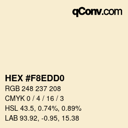 カラーコード: HEX #F8EDD0 | qconv.com