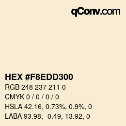 颜色代码: HEX #F8EDD300 | qconv.com