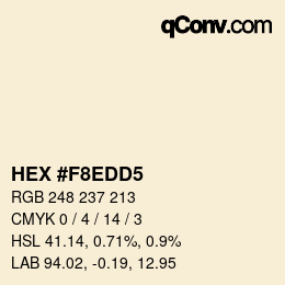 Farbcode: HEX #F8EDD5 | qconv.com