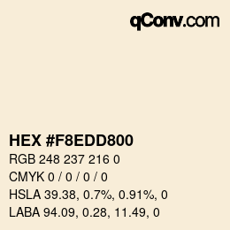 Código de color: HEX #F8EDD800 | qconv.com