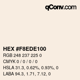 Color code: HEX #F8EDE100 | qconv.com