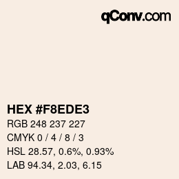Code couleur: HEX #F8EDE3 | qconv.com