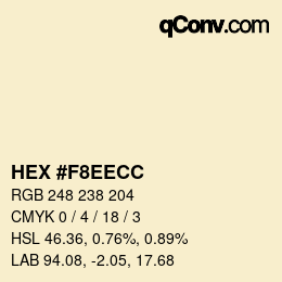 カラーコード: HEX #F8EECC | qconv.com