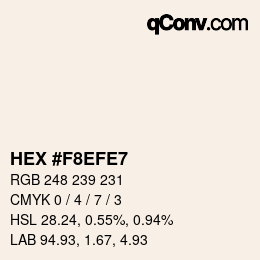 カラーコード: HEX #F8EFE7 | qconv.com