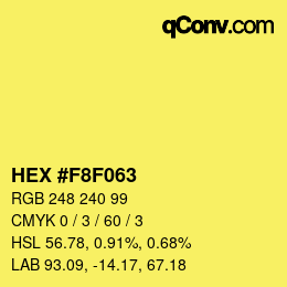 カラーコード: HEX #F8F063 | qconv.com