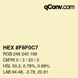 Color code: HEX #F8F0C7 | qconv.com