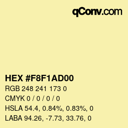 Color code: HEX #F8F1AD00 | qconv.com