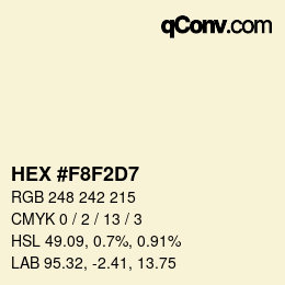 Color code: HEX #F8F2D7 | qconv.com