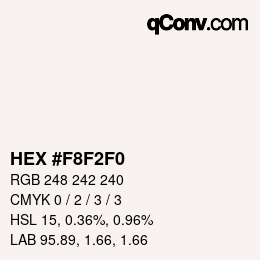 Color code: HEX #F8F2F0 | qconv.com