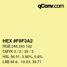 Color code: HEX #F8F3A2 | qconv.com