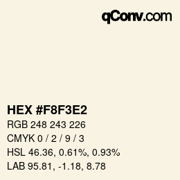 カラーコード: HEX #F8F3E2 | qconv.com