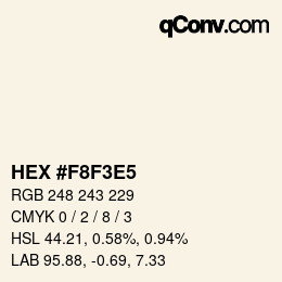 Color code: HEX #F8F3E5 | qconv.com