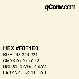 Farbcode: HEX #F8F4E0 | qconv.com