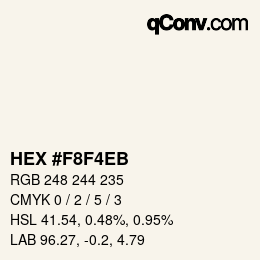 Color code: HEX #F8F4EB | qconv.com
