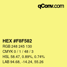 Color code: HEX #F8F582 | qconv.com