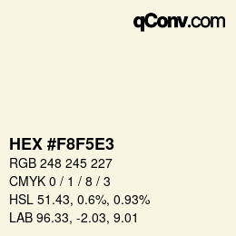 Color code: HEX #F8F5E3 | qconv.com