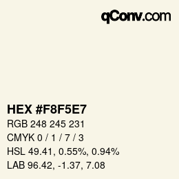 Color code: HEX #F8F5E7 | qconv.com