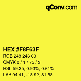 Color code: HEX #F8F63F | qconv.com