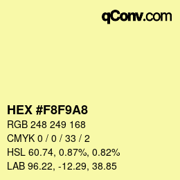 Color code: HEX #F8F9A8 | qconv.com