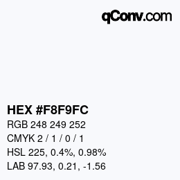 Código de color: HEX #F8F9FC | qconv.com