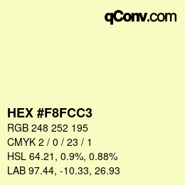 カラーコード: HEX #F8FCC3 | qconv.com