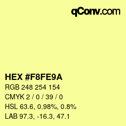 Farbcode: HEX #F8FE9A | qconv.com