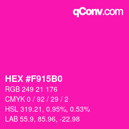 颜色代码: HEX #F915B0 | qconv.com
