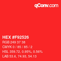 Color code: HEX #F92526 | qconv.com
