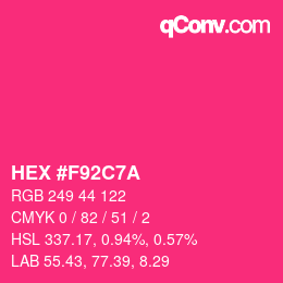 Color code: HEX #F92C7A | qconv.com