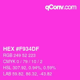 カラーコード: HEX #F934DF | qconv.com