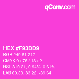 カラーコード: HEX #F93DD9 | qconv.com