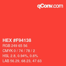 Color code: HEX #F94138 | qconv.com