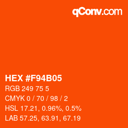 Color code: HEX #F94B05 | qconv.com