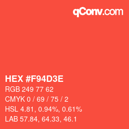 Color code: HEX #F94D3E | qconv.com