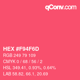 颜色代码: HEX #F94F6D | qconv.com