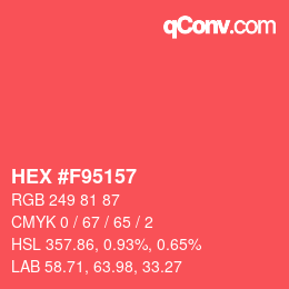 Código de color: HEX #F95157 | qconv.com