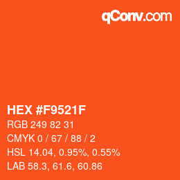 Color code: HEX #F9521F | qconv.com