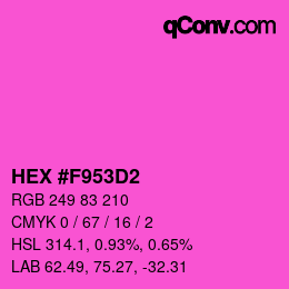 カラーコード: HEX #F953D2 | qconv.com