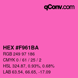 颜色代码: HEX #F961BA | qconv.com