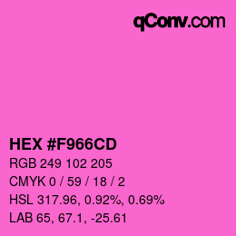 颜色代码: HEX #F966CD | qconv.com