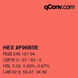 Código de color: HEX #F96B5E | qconv.com
