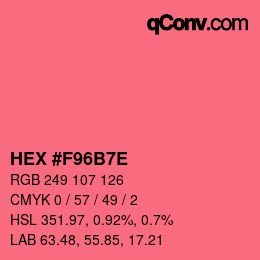 Color code: HEX #F96B7E | qconv.com