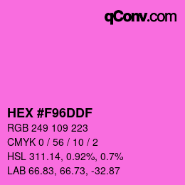 Color code: HEX #F96DDF | qconv.com