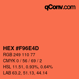 Color code: HEX #F96E4D | qconv.com