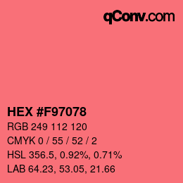 Color code: HEX #F97078 | qconv.com