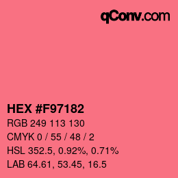 Farbcode: HEX #F97182 | qconv.com