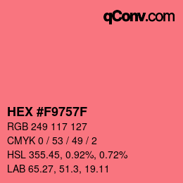Color code: HEX #F9757F | qconv.com