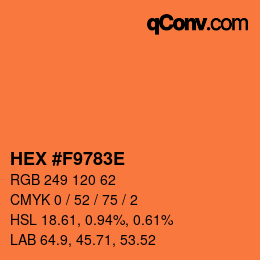 Farbcode: HEX #F9783E | qconv.com